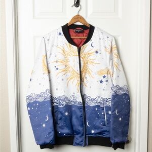Freshhoods Sun and Moon Bomber Jacket - White, Blue, & Gold